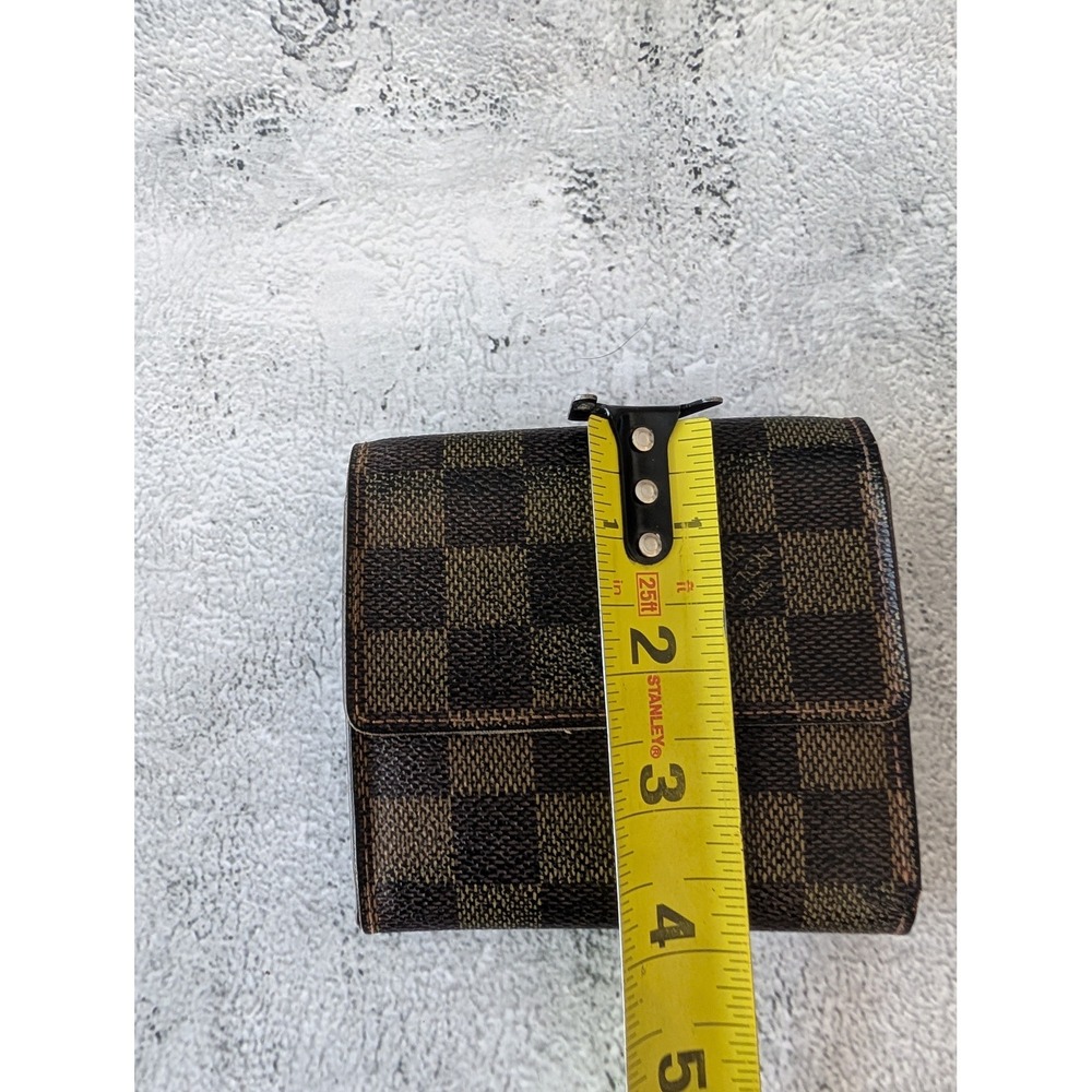 AUTHENTICATED LOUIS VUITTON DAMIER EBENE COMPACT TRIFOLD WALLET WITH COA - Picture 11 of 13
